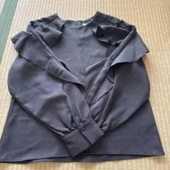 OPAQUE.CLIP フリル袖長袖シャツ ダークグレー