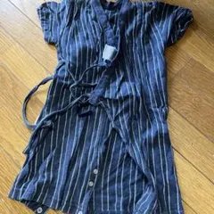 COMME CA DU MODE ベビー甚平 ネイビー/ストライプ