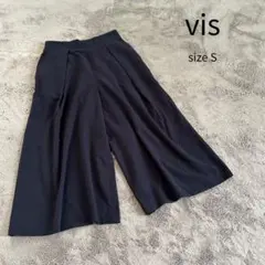 vis ビス ガウチョパンツ ワイドパンツ 七分丈ワイドパンツ S