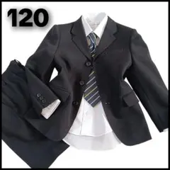 極美品【120】男の子 フォーマルスーツ 4点セット 黒 無地 卒園式 入学式