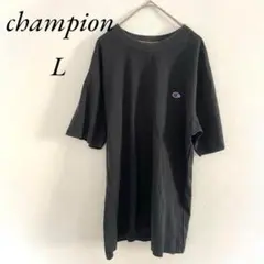 チャンピオン 黒 Lサイズ Tシャツ 半袖 カットソー ワンポイントロゴのサムネイル