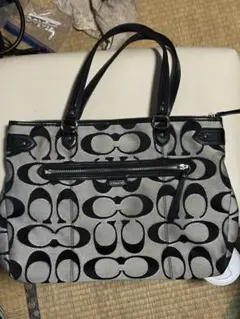 COACH モノグラム トートバッグ グレー/ブラック