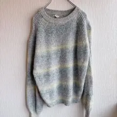エーエヌエー ざっくり編み ニット XS グラデーション ブルー ミックスカラー