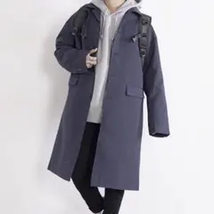 【極美品】INTER FACTRY ステンカラーコート オープンカラー S 灰色のサムネイル
