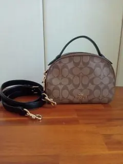 COACH コーチ 2way ショルダーバッグ シグネチャー ブラウン系