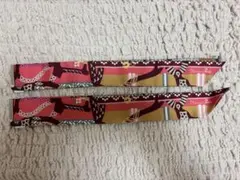 HERMES ツイリー 2本組 バンダナ柄 ピンク、ネイビー系 - メルカリ