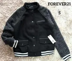 FOREVER21　　ブークレ　バイカラースタジャン　ジャケット　ブルゾン　S