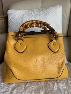 美品！GUCCI グッチ チャーム付 GGキャンバス きのこ刺繍トートバッグ