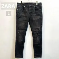 【ZARA】スタッズ付きブラックスキニーデニム ダメージ レディース