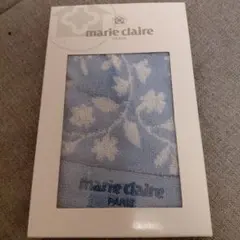 marie claire 花柄タオルハンカチ 水色 ギフトボックス入りのサムネイル