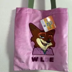 ズートピア ニックワイルド 刺繍トートバッグ