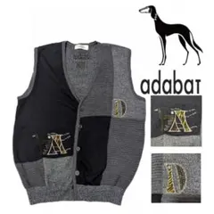adabat パッチワーク 刺繍　ベスト グレー系　クリーニング ゆったり
