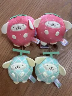 5点 サンリオ ナムコ限定 フルーツきぐるみマスコット メロン ポムポム