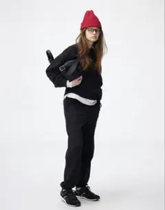 ブラック スウェット ジョガーパンツ