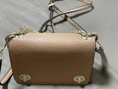 ベージュ レザー ショルダーバッグ