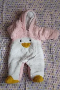 〖1/31値下げ〗モコモコロンパース ピンクペンギン