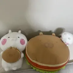 うさまる☆ハンバーガーぬいぐるみ バーガーに飛びつくうさまるのクッションも♡ 大人気LINEスタンプ