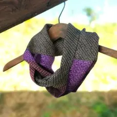 着物リメイク　絹しぼり柄のスヌード　二重巻き