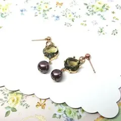 No.323☆ひし形（ブラウン） ピアス イヤリング マスクチャーム