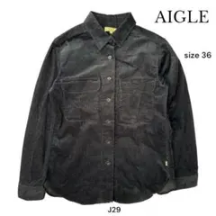 エーグル　AIGLE ボタン付きシャツ サイズ36 ネイビー　美品　J29のサムネイル