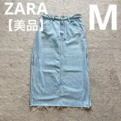 【美品】ZARA ザラ　デニムスカート　スリット　M