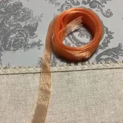 オレンジ オーガンジーリボン オーガンジーリボン