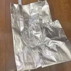 SHIRO ギフトペーパーバッグ　巾着　シルバー　ショッパー　2点セット