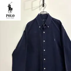 超人気❗️ラルフローレン　ワンポイントロゴシャツ　M 90s刺繍古着希少レア長袖
