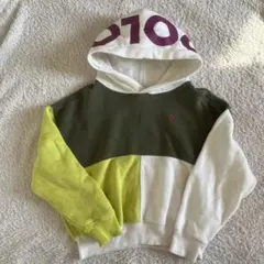 カラーブロック フード付きパーカー