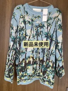 新品 GU beautiful people L グラフィックニットプルオーバー
