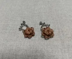 ハンドメイド イヤリング 花デザイン 作家もの
