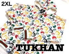 訳あり　TUKHAN ロゴ パーカー フルジップアップパーカー　2XL