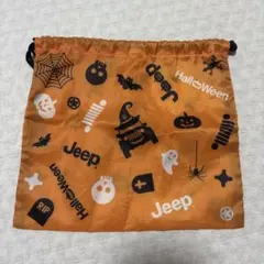 Jeep Halloween 巾着袋 オレンジ　ジープ