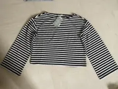 新品タグ付きH&M 黒と白のボーダー長袖トップス
