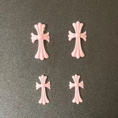 ソフトピンク クロス　十字架モチーフ ネイルパーツ　Y2K トレンド　カーブ付き