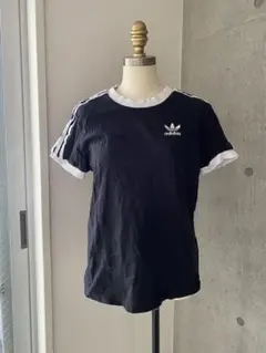 adidas 半袖Tシャツ 3本ライン 黒/白