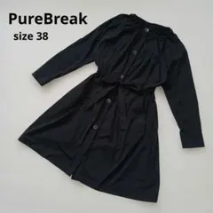 PureBreak ブラックコート スプリングコート　黒　リボン　薄い羽織　38