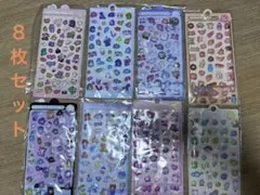 ボンボンドロップ風シール　８枚セット 立体シール　ぷくぷくシール　うさぎ　ねこ