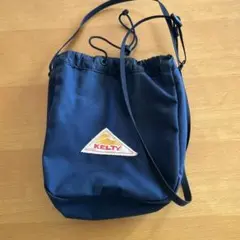美品　KELTY ネイビー ドローストリングショルダーバッグ