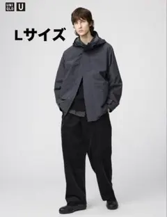 【1度だけ着用】ユニクロU コーデュロイユーティリティパンツ　ブラック L