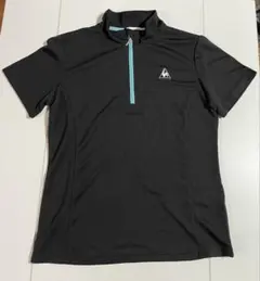 未使用に近い　Le Coq Sportif 半袖ハーフジップ Lサイズ 黒