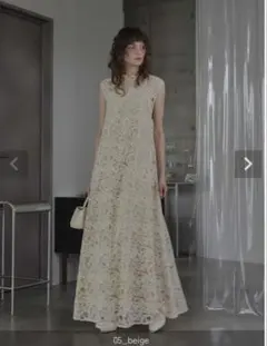 LAULEN flowercrochetbackslitlongdress - メルカリ