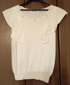 新品未使用 タグなし ミッシュマッシュ フリル 半袖トップス 白 M