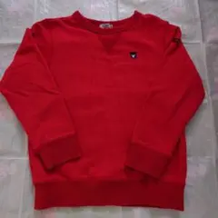 ミキハウス ダブルビー 赤 クマ刺繍 トレーナー 130