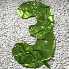 【3】数字バルーン ナンバー 風船 グリーン 緑 90㎝ お祝い 記念 周年