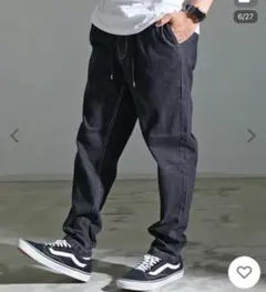 Dickies ディッキーズ ブラック ツイルテーパードパンツ　サイズMのサムネイル
