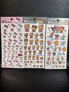 サンリオ　4サイズステッカー　シール　日焼けキティ　ヒョウ柄キティ　ギャルキティ