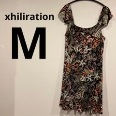 xhiliration フローラル柄 ノースリーブワンピース [M]