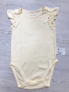 ユニクロ ベビー フリルスリーブボディスーツ 80 イエロー系