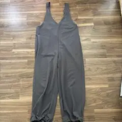 GU ジーユー サロペット オーバーオール XL グレー 裾ドロスト ゆったり